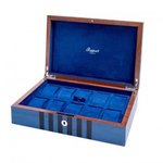 Кутия за часовници WATCH BOXES Rapport London Est. 1898 LABYRINTH BLUE FINISHED SOLID WOOD COLLECTOR BOX FOR 10 TIMEPIECES